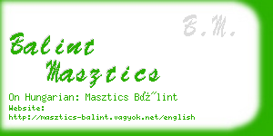 balint masztics business card